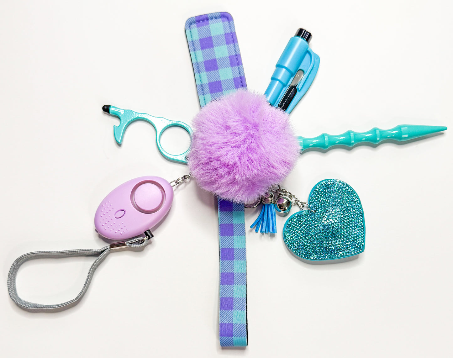 Poppin Plaid Safety Keychain Set