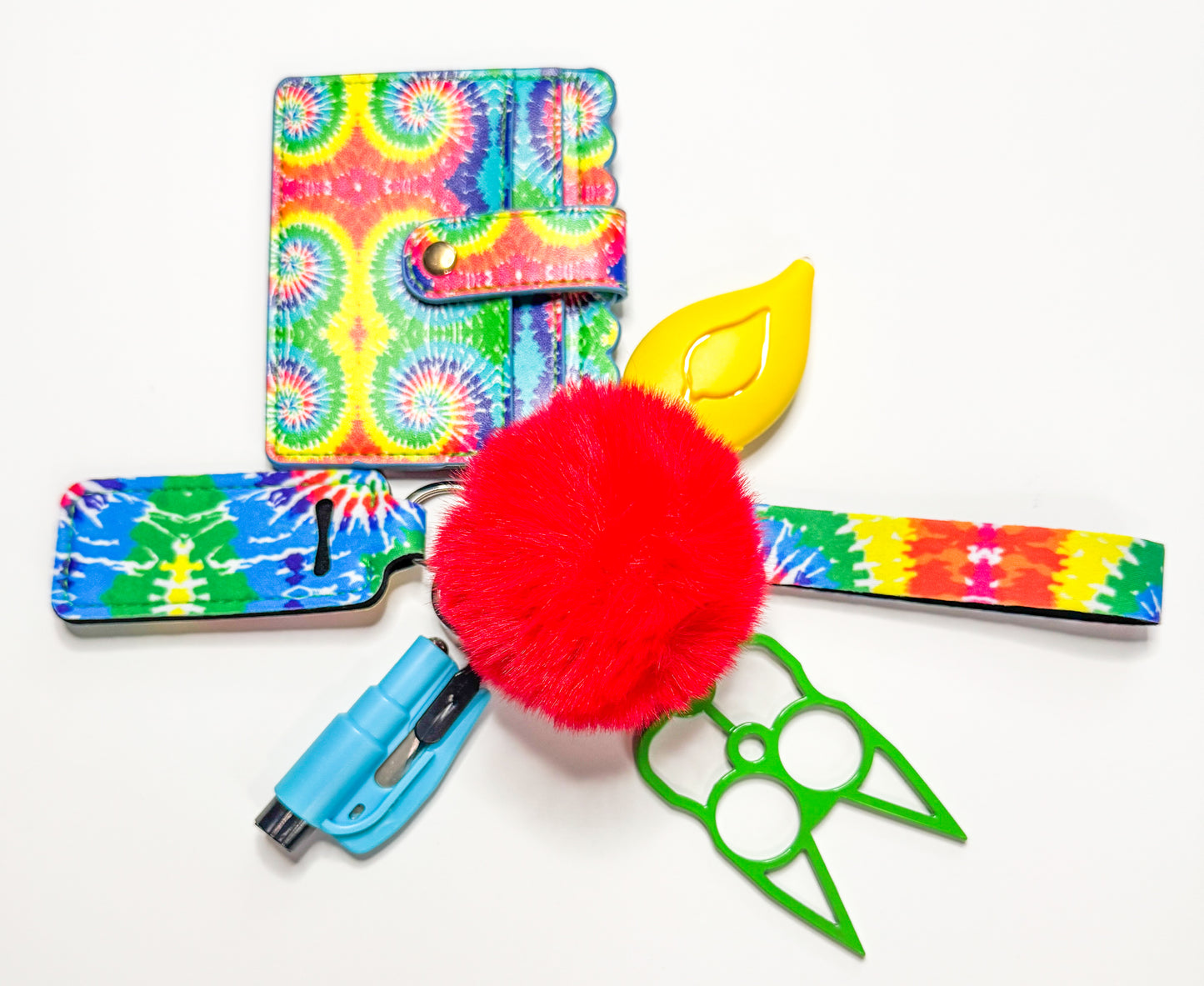 Tie Dye Tease Safety Keychain Set