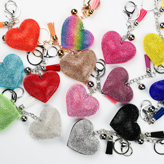 Llavero con forma de corazón deslumbrante
