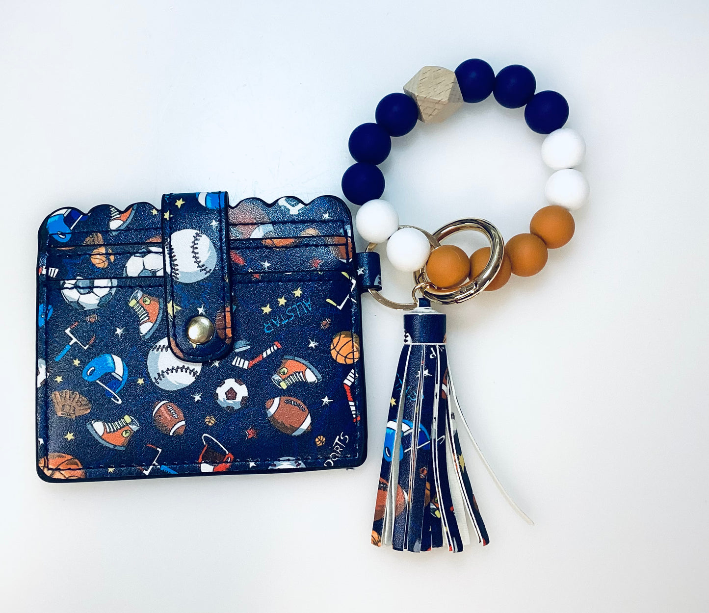 Sports Wallet and Beaded Wristlet